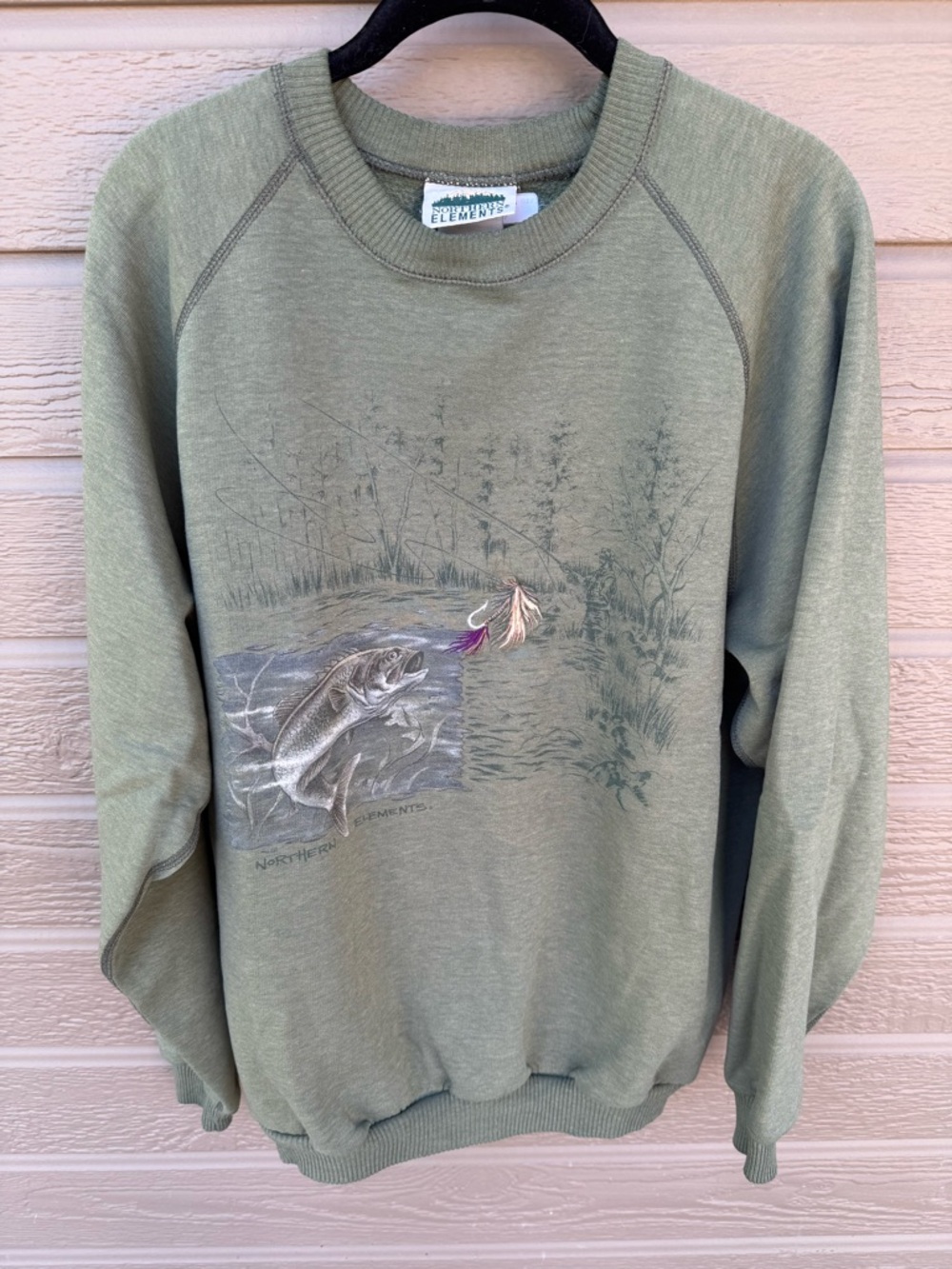 Northern Elements Vintage Green Crewneck Sweatshirt